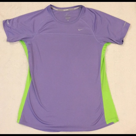women purple nike shirt
